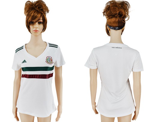 Women's Mexico Blank Away Soccer Country Jersey - Click Image to Close